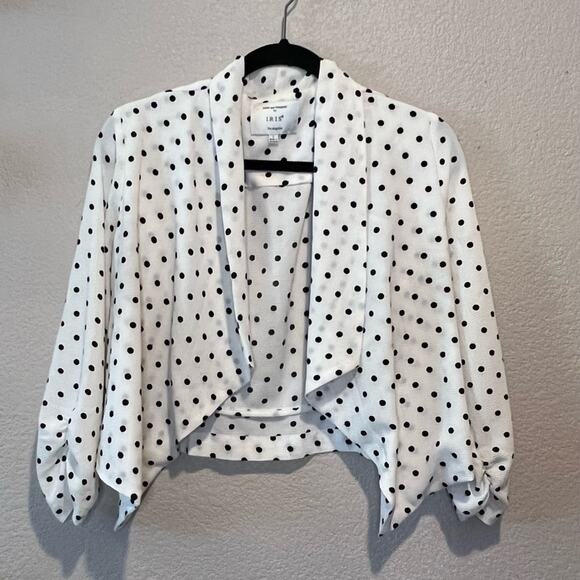 Iris Draped Front Polka Dot Shacket size L - Picture 1 of 10
